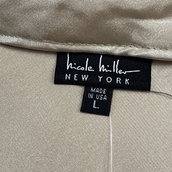 Nicole Miller Skirt Womens L Tan Satin Slip Maxi‎ Black Lace Fairy Wimisigoth - Picture 5 of 9